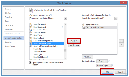 Add Commands to the Quick Access Toolbar (QAT)