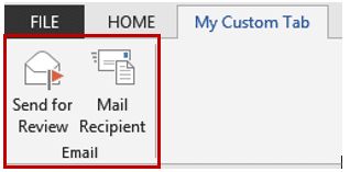 Example of Commands on Custom Ribbon Tab