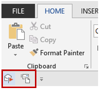 Example of Quick Access Toolbar (QAT)