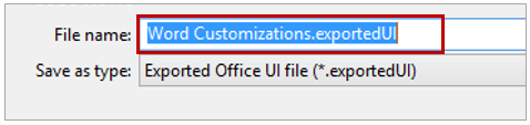 Export Ribbon Customization creates an ExportedUI file