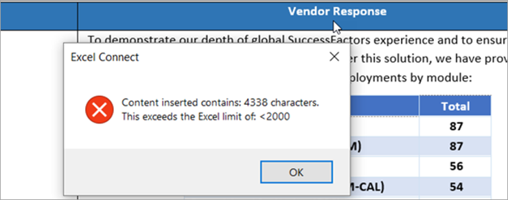 Automatically inspect Excel RFPs data validation restrictions and return completed answers