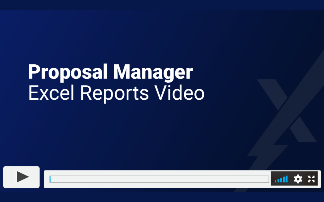 Proposal Manager Excel Reports