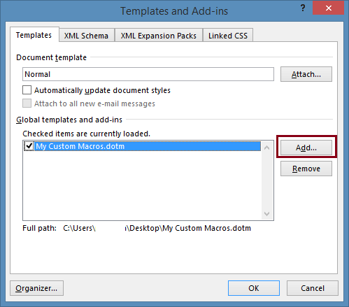 Templates and Add-ins